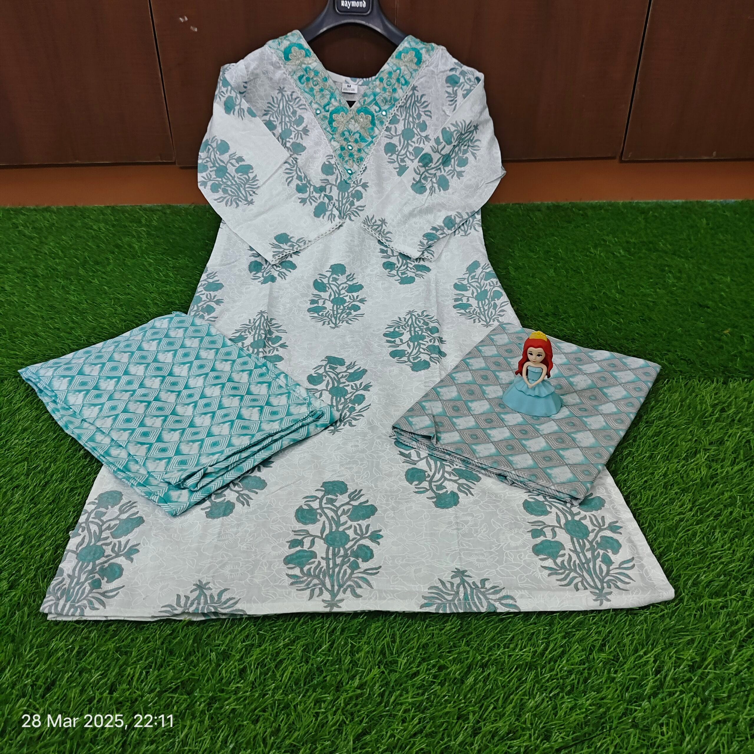 Cotton top with bottom and duppata