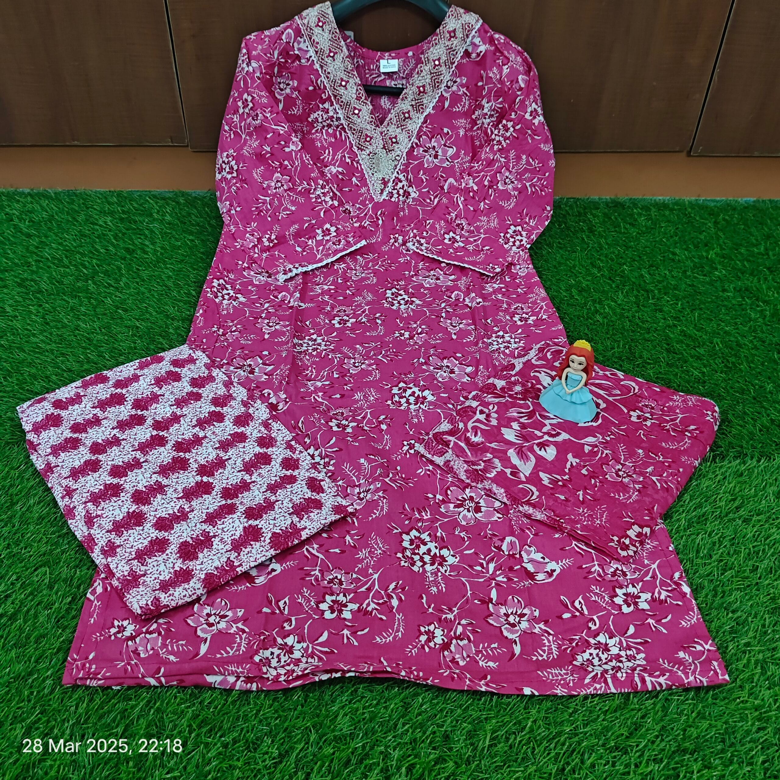 Cotton top with bottom and duppata